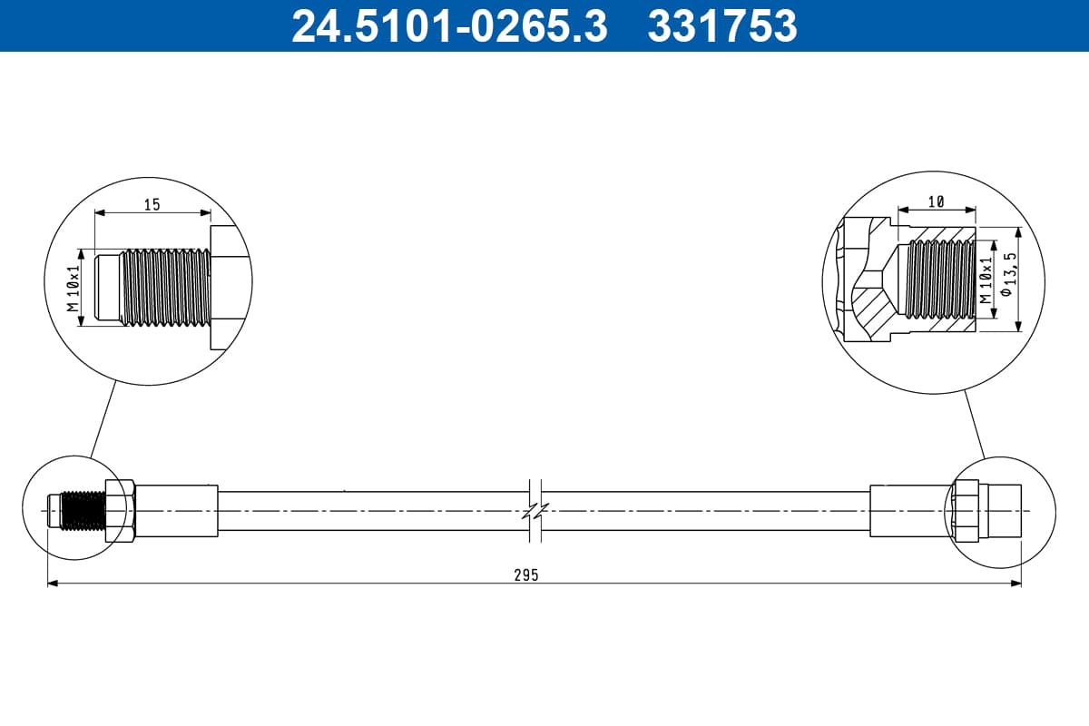 ATE Brzdová hadica 24.5101-0265.3 1