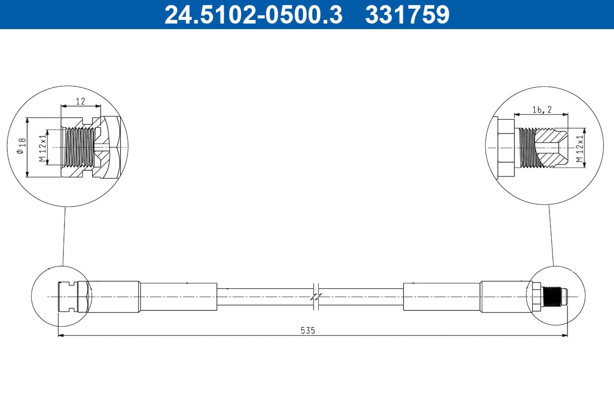 ATE Brzdová hadica 24.5102-0500.3 1