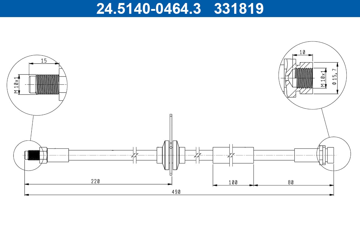 ATE Brzdová hadica 24.5140-0464.3 1