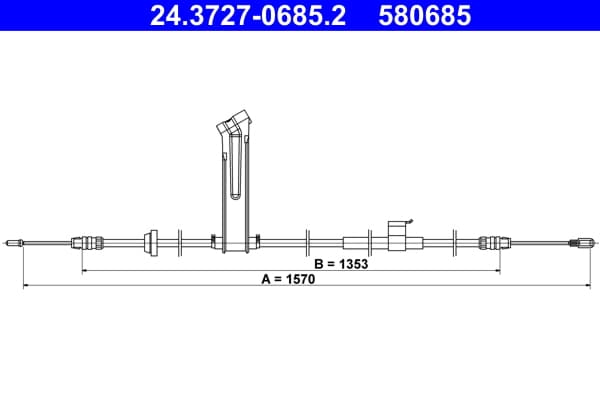 ATE Ťažné lanko parkovacej brzdy 24.3727-0685.2 1