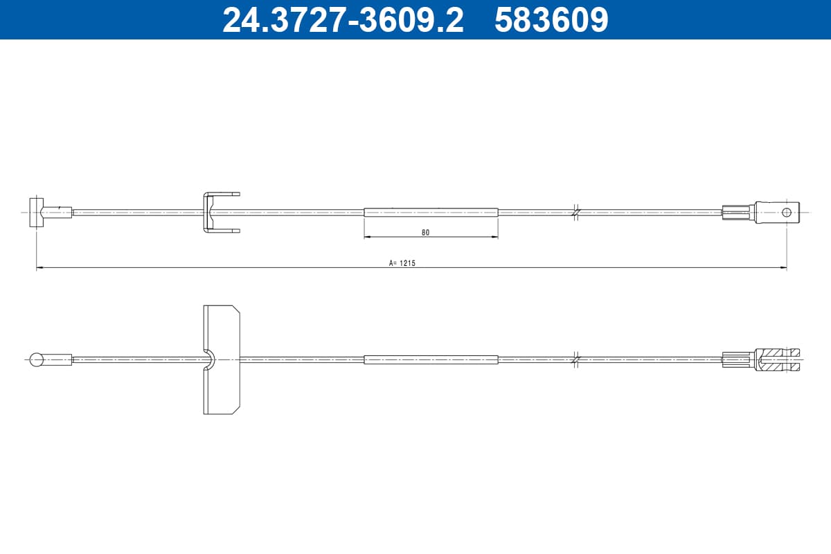 ATE Ťažné lanko parkovacej brzdy 24.3727-3609.2 1