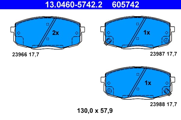 ATE Sada brzdových platničiek kotúčovej brzdy 13046057422 1