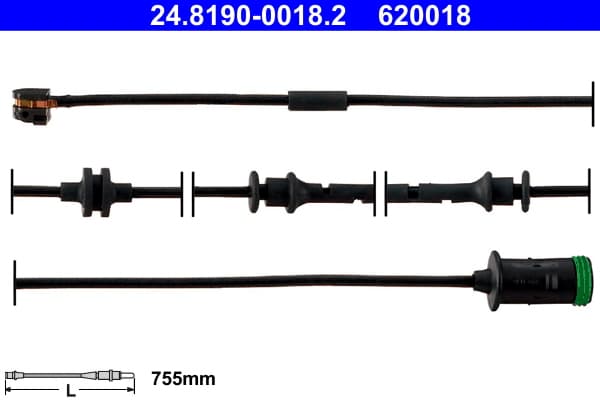 ATE Výstražný kontakt opotrebenia brzdového obloženia 24819000182 1