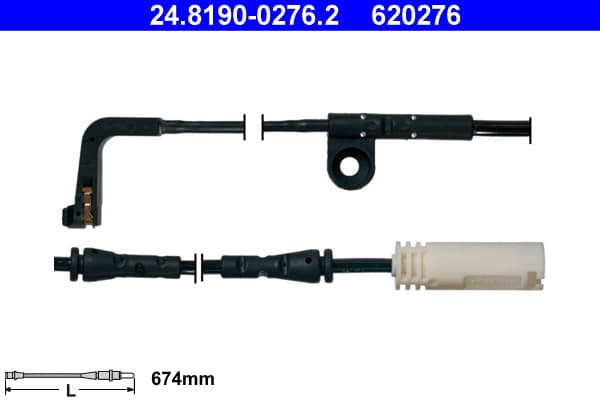 ATE Výstražný kontakt opotrebenia brzdového obloženia 24819002762 1