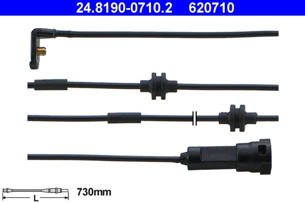 ATE Výstražný kontakt opotrebenia brzdového obloženia 24819007102 1