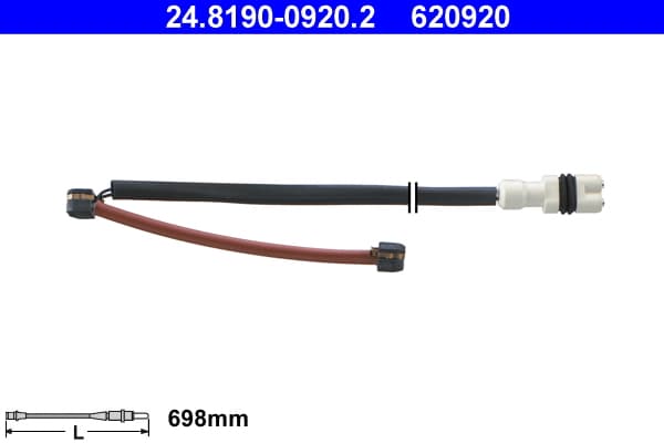 ATE Výstražný kontakt opotrebenia brzdového obloženia 24819009202 1