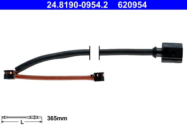 ATE Výstražný kontakt opotrebenia brzdového obloženia 24819009542 1