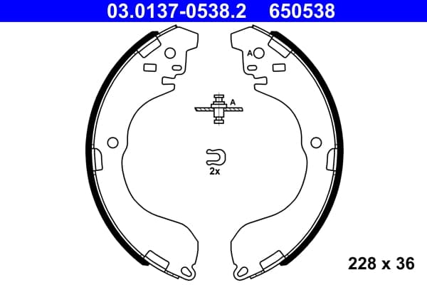 ATE Sada brzdových čeľustí 03.0137-0538.2 1