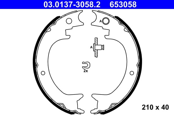 ATE Sada brzd. čeľustí parkov. brzdy 03.0137-3058.2 1