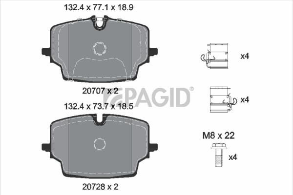 PAGID Sada brzdových platničiek kotúčovej brzdy T4305N 1