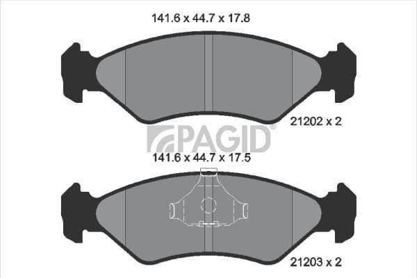 PAGID Sada brzdových platničiek kotúčovej brzdy T1022N 1