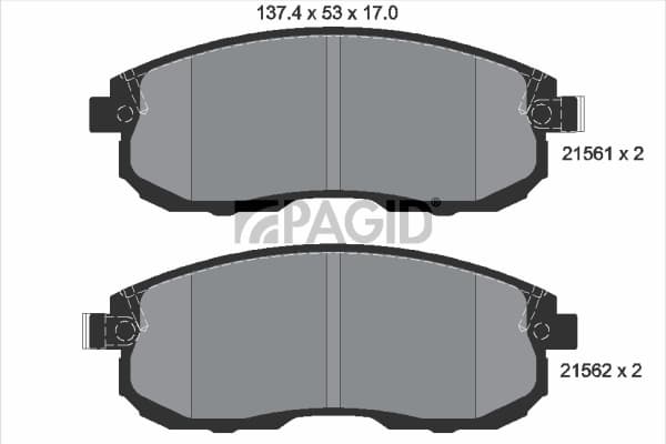 PAGID Sada brzdových platničiek kotúčovej brzdy T1777N 1