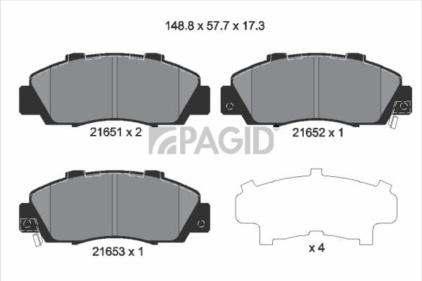PAGID Sada brzdových platničiek kotúčovej brzdy T3016N 1
