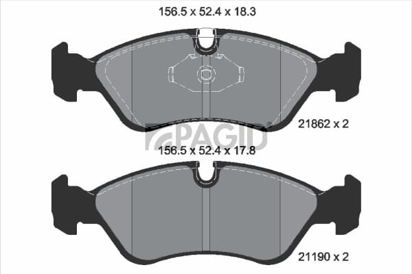 PAGID Sada brzdových platničiek kotúčovej brzdy T1082N 1