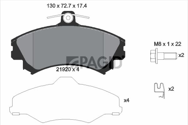 PAGID Sada brzdových platničiek kotúčovej brzdy T1564N 1