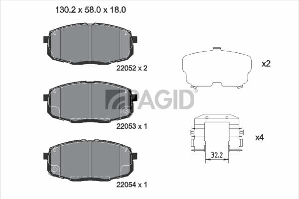 PAGID Sada brzdových platničiek kotúčovej brzdy T2694N 1