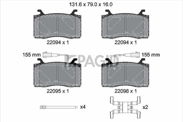 PAGID Sada brzdových platničiek kotúčovej brzdy T2658N 1