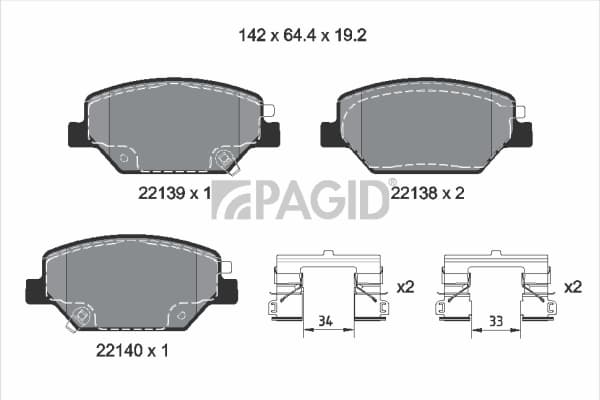 PAGID Sada brzdových platničiek kotúčovej brzdy T2751N 1