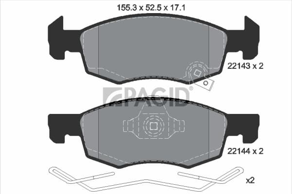 PAGID Sada brzdových platničiek kotúčovej brzdy T2449N 1