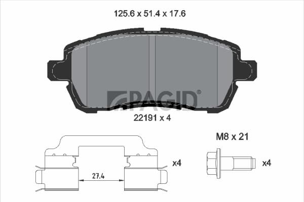 PAGID Sada brzdových platničiek kotúčovej brzdy T2601N 1