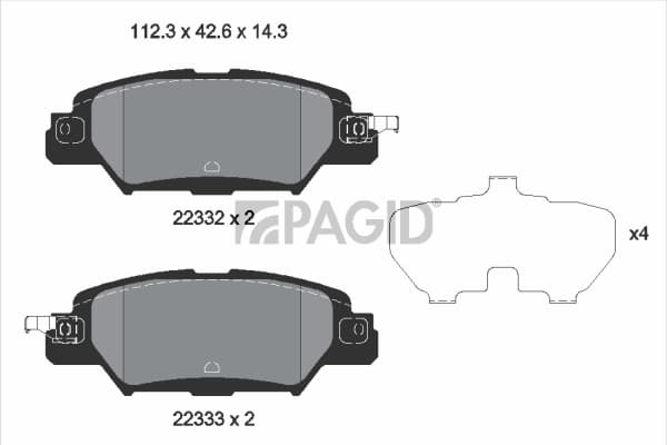PAGID Sada brzdových platničiek kotúčovej brzdy T2544N 1