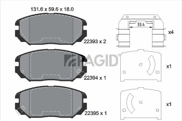 PAGID Sada brzdových platničiek kotúčovej brzdy T2497N 1