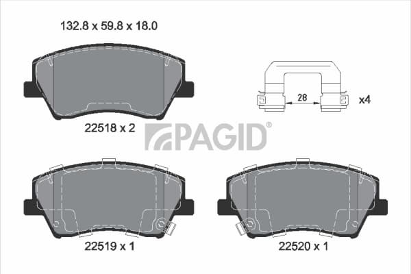 PAGID Sada brzdových platničiek kotúčovej brzdy T2667N 1