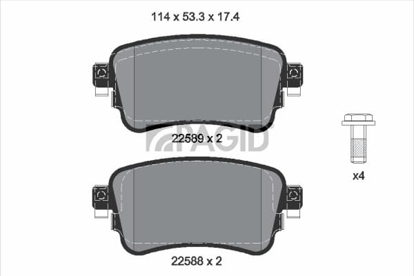 PAGID Sada brzdových platničiek kotúčovej brzdy T2665N 1