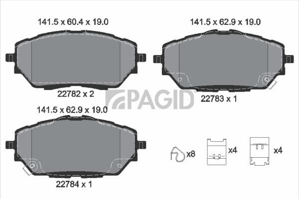 PAGID Sada brzdových platničiek kotúčovej brzdy T2687N 1
