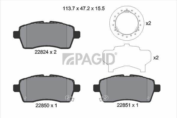 PAGID Sada brzdových platničiek kotúčovej brzdy T2702N 1