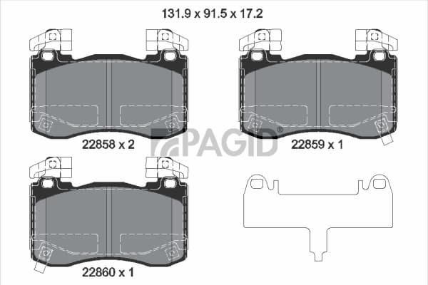 PAGID Sada brzdových platničiek kotúčovej brzdy T2805N 1