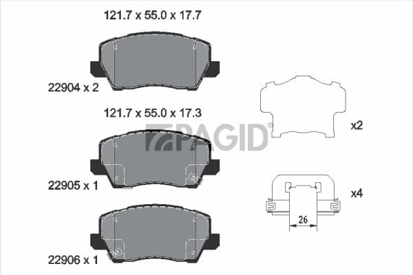 PAGID Sada brzdových platničiek kotúčovej brzdy T2766N 1