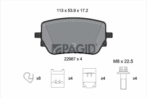 PAGID Sada brzdových platničiek kotúčovej brzdy T2797N 1