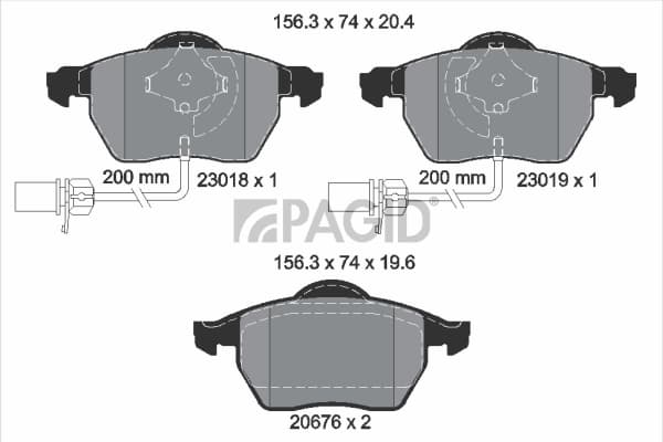 PAGID Sada brzdových platničiek kotúčovej brzdy T1388N 1