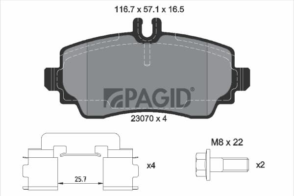 PAGID Sada brzdových platničiek kotúčovej brzdy T5101N 1