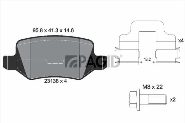 PAGID Sada brzdových platničiek kotúčovej brzdy T5130N 1