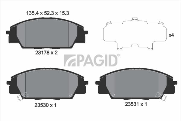 PAGID Sada brzdových platničiek kotúčovej brzdy T1280N 1