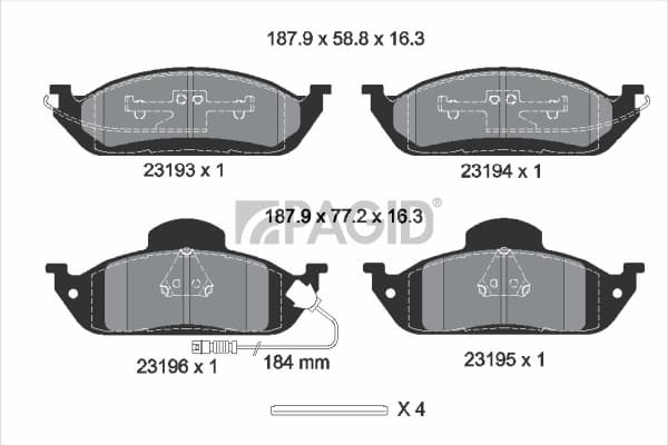 PAGID Sada brzdových platničiek kotúčovej brzdy T1171N 1