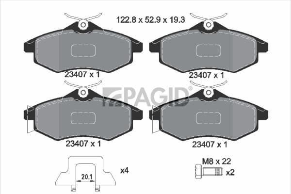 PAGID Sada brzdových platničiek kotúčovej brzdy T1324N 1