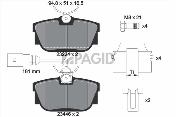 PAGID Sada brzdových platničiek kotúčovej brzdy T5135N 1