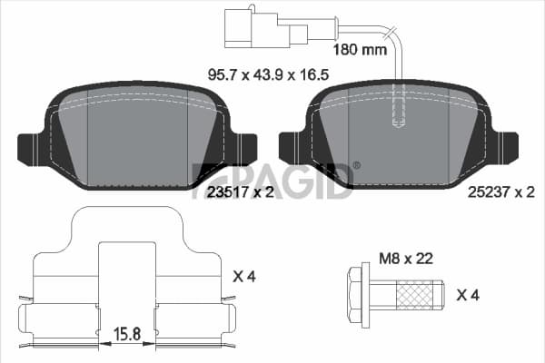 PAGID Sada brzdových platničiek kotúčovej brzdy T3136N 1
