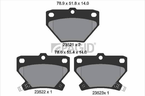 PAGID Sada brzdových platničiek kotúčovej brzdy T3117N 1