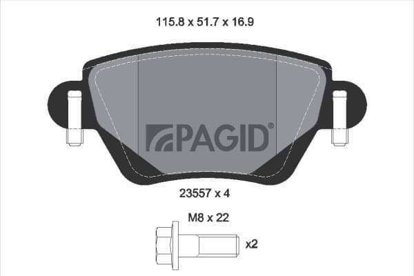 PAGID Sada brzdových platničiek kotúčovej brzdy T1538N 1