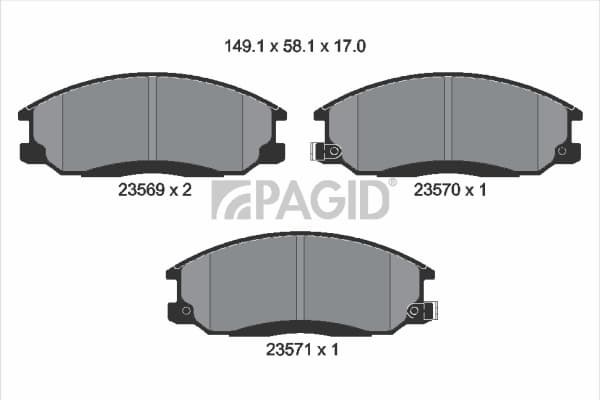 PAGID Sada brzdových platničiek kotúčovej brzdy T1307N 1