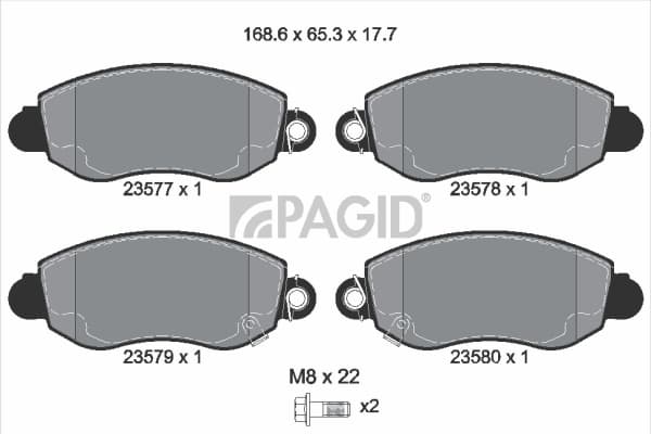 PAGID Sada brzdových platničiek kotúčovej brzdy T9098N 1
