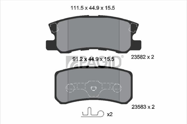 PAGID Sada brzdových platničiek kotúčovej brzdy T1276N 1