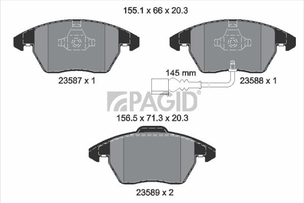 PAGID Sada brzdových platničiek kotúčovej brzdy T1376N 1
