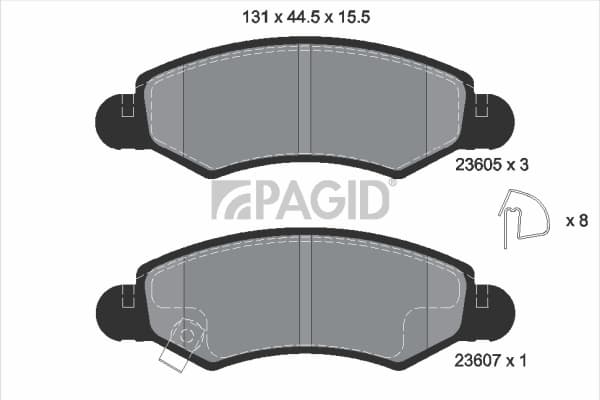 PAGID Sada brzdových platničiek kotúčovej brzdy T1486N 1