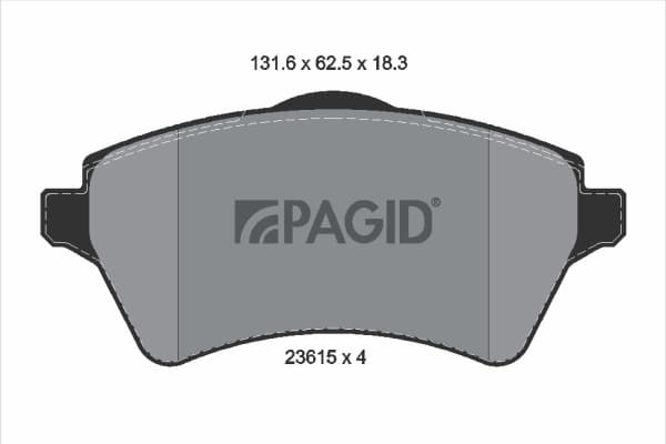 PAGID Sada brzdových platničiek kotúčovej brzdy T1283N 1