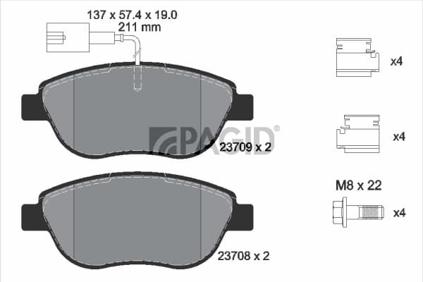PAGID Sada brzdových platničiek kotúčovej brzdy T2054N 1